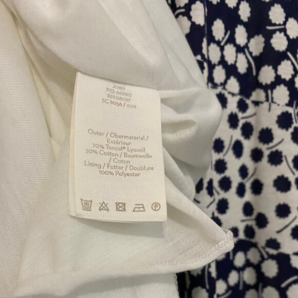 Boden Rosamund Jersey Midi Dress US 6R Navy White Sleeveless Floral Striped Prep - Picture 8 of 10